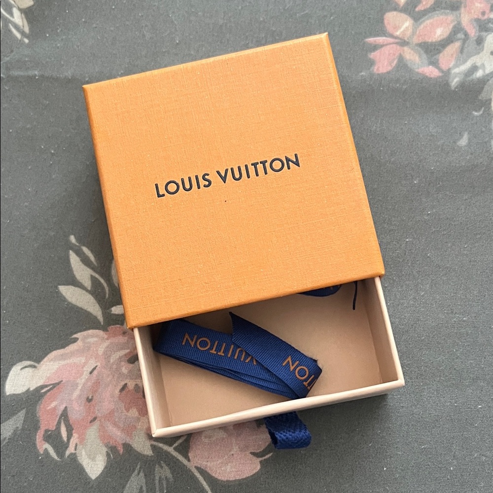 Louis Vuitton Orange Gift Box with Blue Ribbon